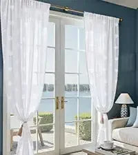 Starfish & Seashell Coastal Sheer Curtains - Jinchan Home