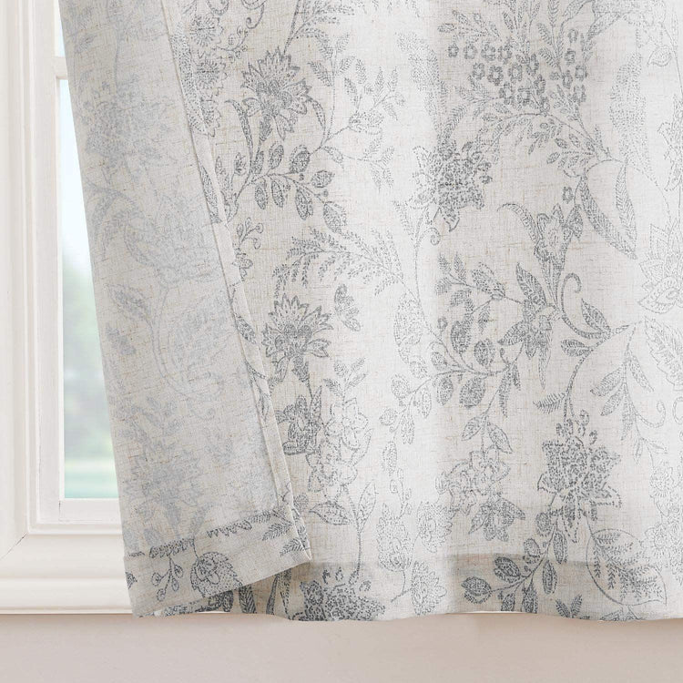 Neutral Scroll Pattern DIY Tie-Up Kitchen Curtains - Jinchan Home