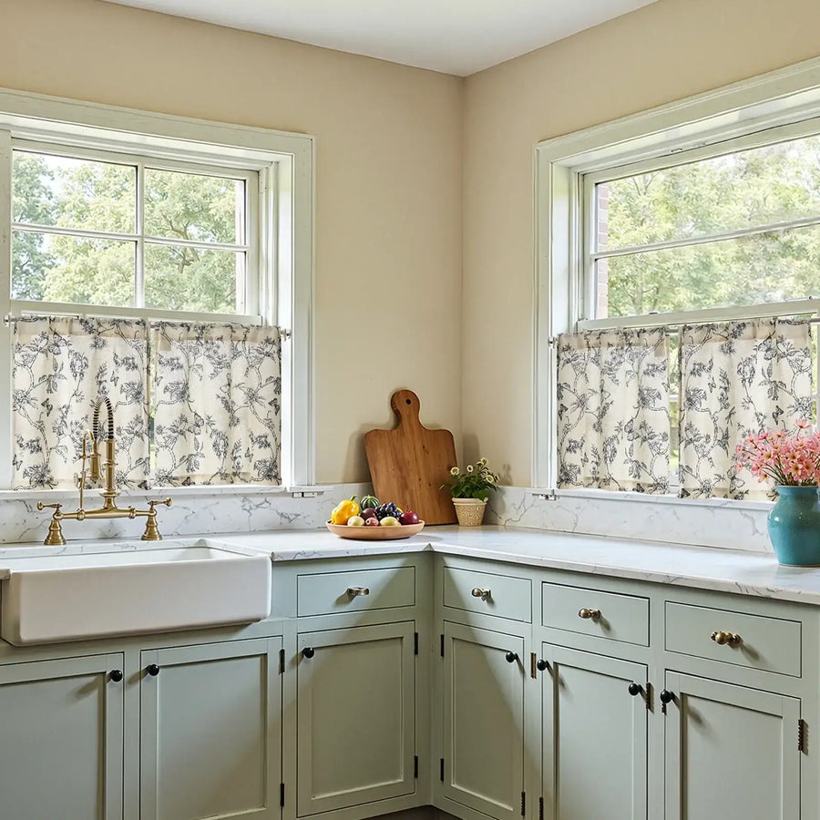 Vintage Garden Butterfly & Dragonfly Sheer Curtains - Jinchan Home