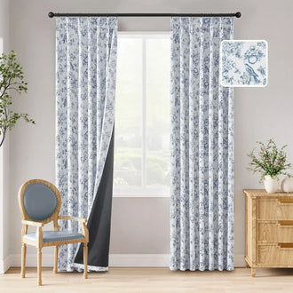 
                    
                      Botanical Birds Jouy Curtains - Jinchan Home
                    
                  