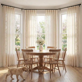 
                    
                      Embroidered Vine Linen Blend Curtains - Jinchan Home
                    
                  
