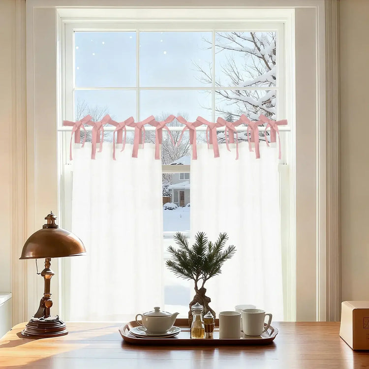 DIY Colorblock Linen-Blend Kitchen Curtains - Jinchan Home