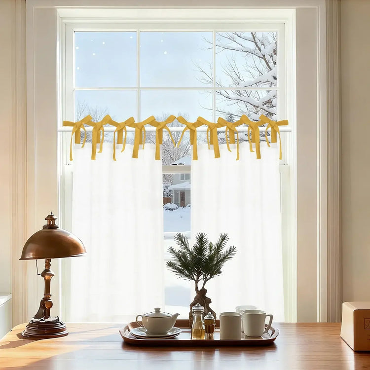 DIY Colorblock Linen-Blend Kitchen Curtains - Jinchan Home