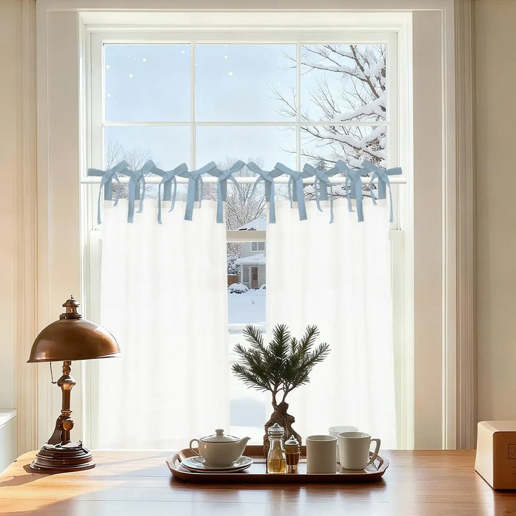 DIY Colorblock Linen-Blend Kitchen Curtains - Jinchan Home
