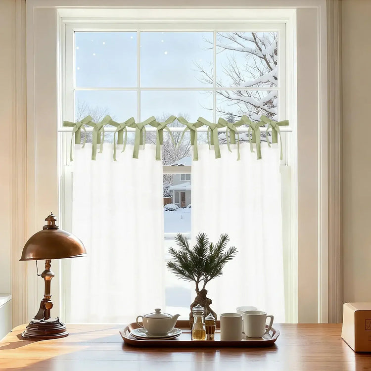 DIY Colorblock Linen-Blend Kitchen Curtains - Jinchan Home