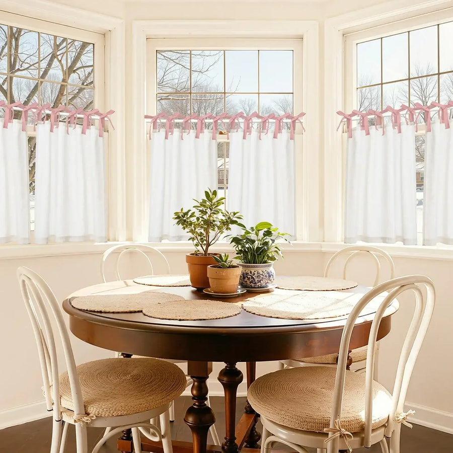 DIY Colorblock Linen-Blend Kitchen Curtains - Jinchan Home