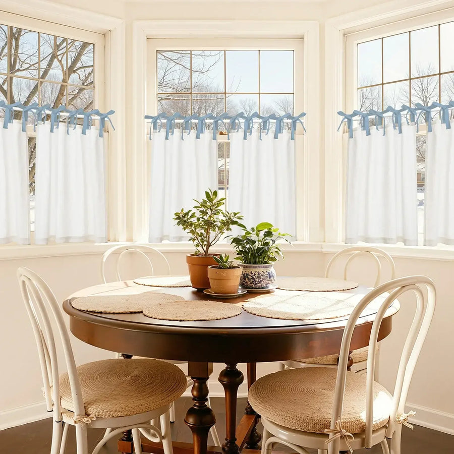 DIY Colorblock Linen-Blend Kitchen Curtains - Jinchan Home