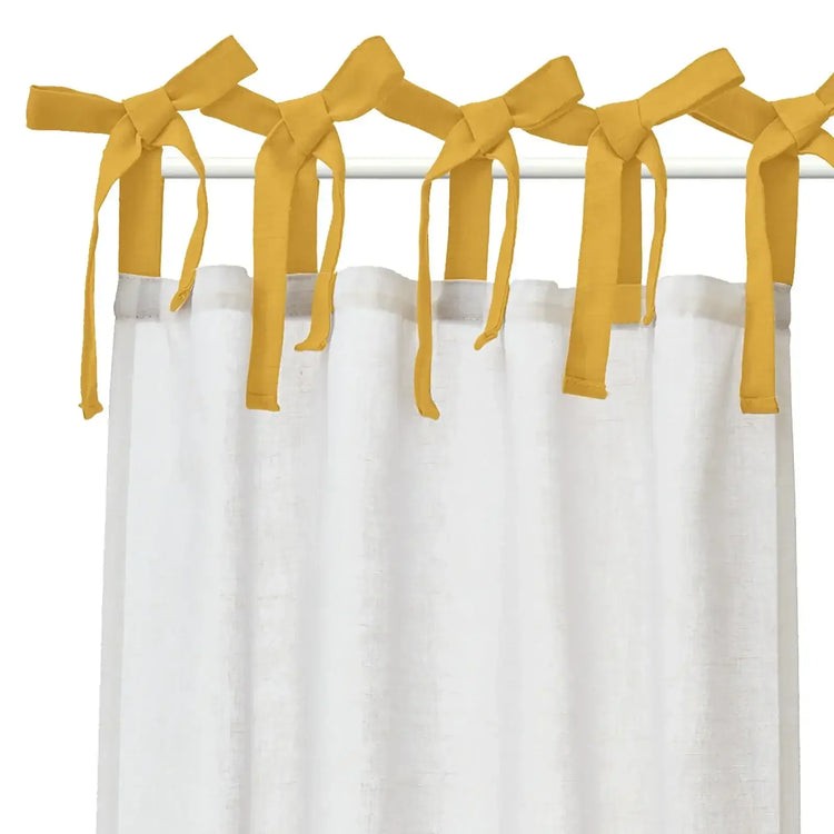 DIY Colorblock Linen-Blend Kitchen Curtains - Jinchan Home