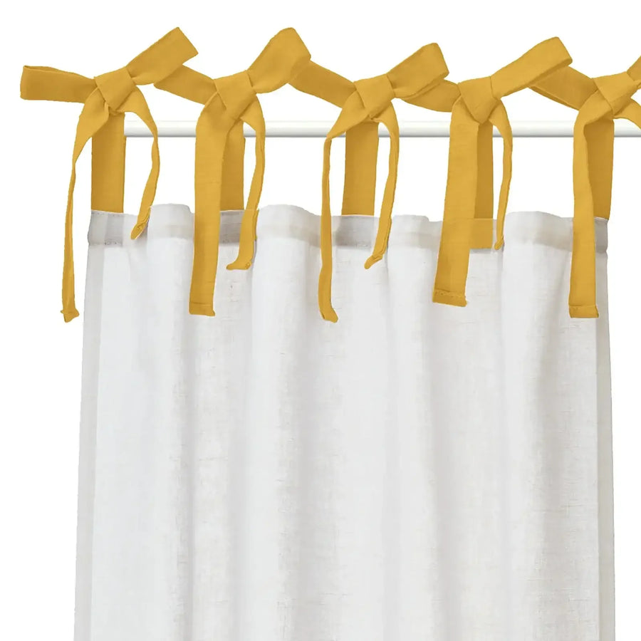 DIY Colorblock Linen-Blend Kitchen Curtains - Jinchan Home