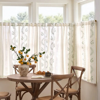 
                    
                      Vintage Wavy Floral Embroidery Kitchen Curtains - Jinchan Home
                    
                  
