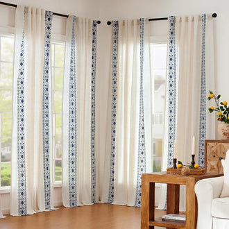
                    
                      Floral Embroidered Linen Blend Curtains - Jinchan Home
                    
                  