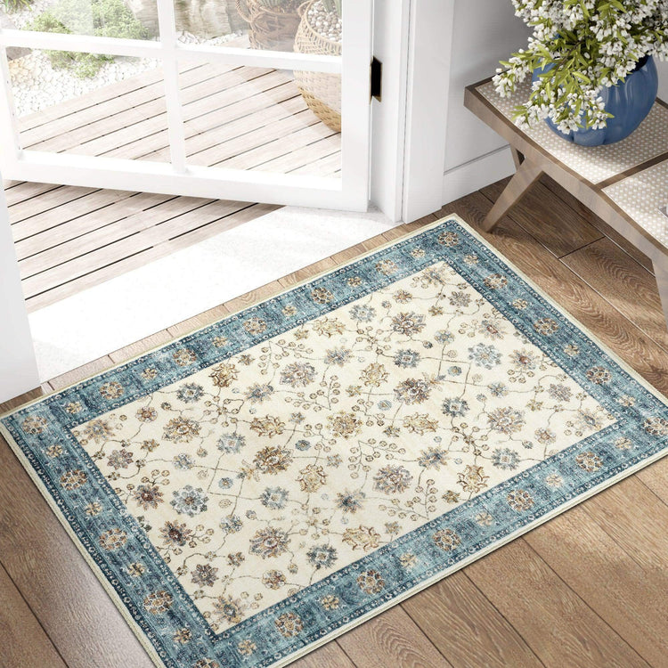 Vintage Floral Medallion Area Rug - Jinchan Home