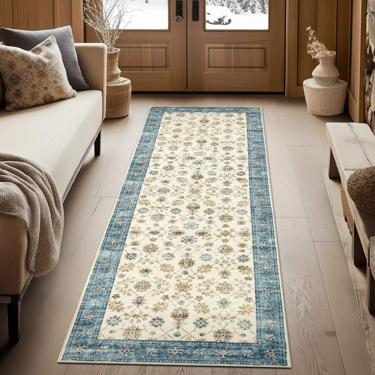 Vintage Floral Medallion Area Rug - Jinchan Home