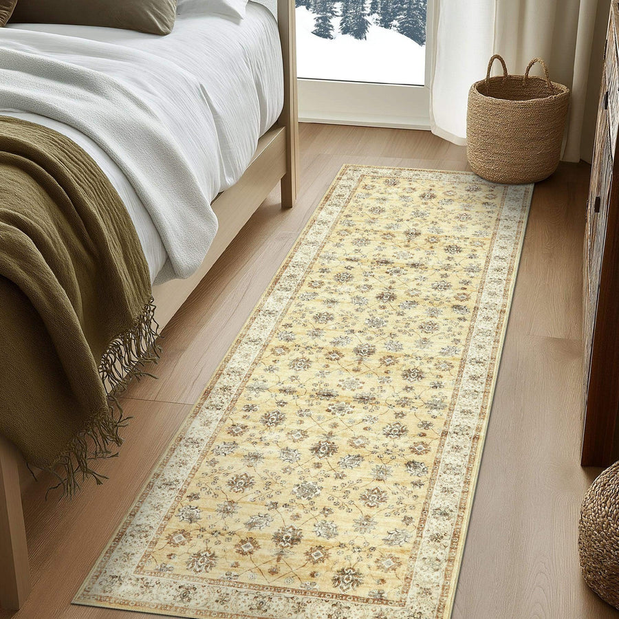 Vintage Floral Medallion Area Rug - Jinchan Home