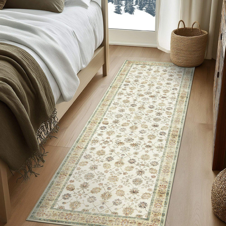 Vintage Floral Medallion Area Rug - Jinchan Home