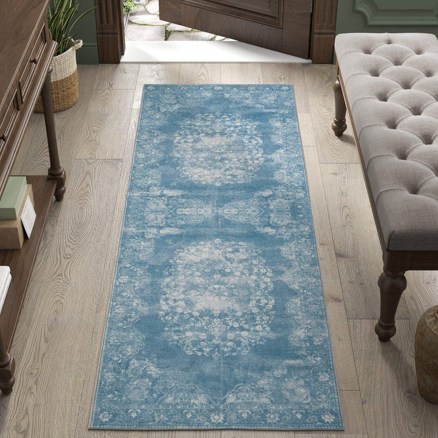 Faded Persian Medallion Area Rug - Jinchan Home