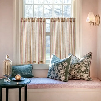 
                    
                      Colorful Striped Linen-Blend Kitchen Curtains - Jinchan Home
                    
                  