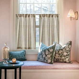 
                    
                      Colorful Striped Linen-Blend Kitchen Curtains - Jinchan Home
                    
                  