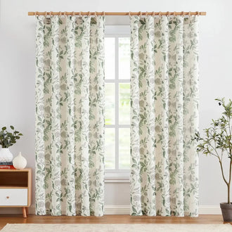 
                    
                      Tropical Leaf Print Botanical 3-in-1 Curtains - Jinchan Home
                    
                  