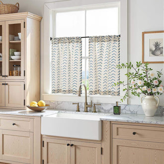 
                    
                      Boho Herringbone Kitchen Curtains - Jinchan Home
                    
                  