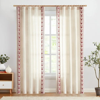 
                    
                      Floral Embroidered Linen Blend Curtains - Jinchan Home
                    
                  