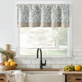 Linen Damask Medallion Valance - Jinchan Home