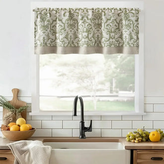 
                    
                      Linen Damask Medallion Valance - Jinchan Home
                    
                  