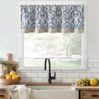 
                    
                      Linen Damask Medallion Valance - Jinchan Home
                    
                  