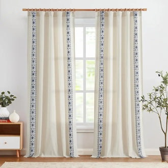 
                    
                      Floral Embroidered Linen Blend Curtains - Jinchan Home
                    
                  
