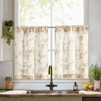 
                    
                      Bloom Vine Rod Pocket Kitchen Curtains - Jinchan Home
                    
                  
