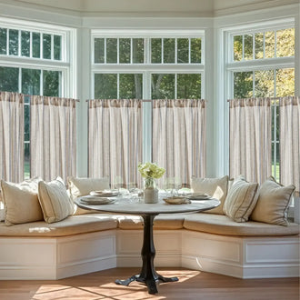 
                    
                      Colorful Striped Linen-Blend Kitchen Curtains - Jinchan Home
                    
                  