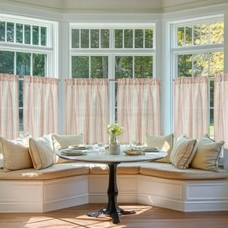 
                    
                      Colorful Striped Linen-Blend Kitchen Curtains - Jinchan Home
                    
                  