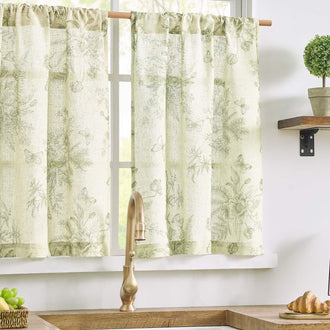 Butterfly Romance Rod Pocket Kitchen Curtains - Jinchan Home