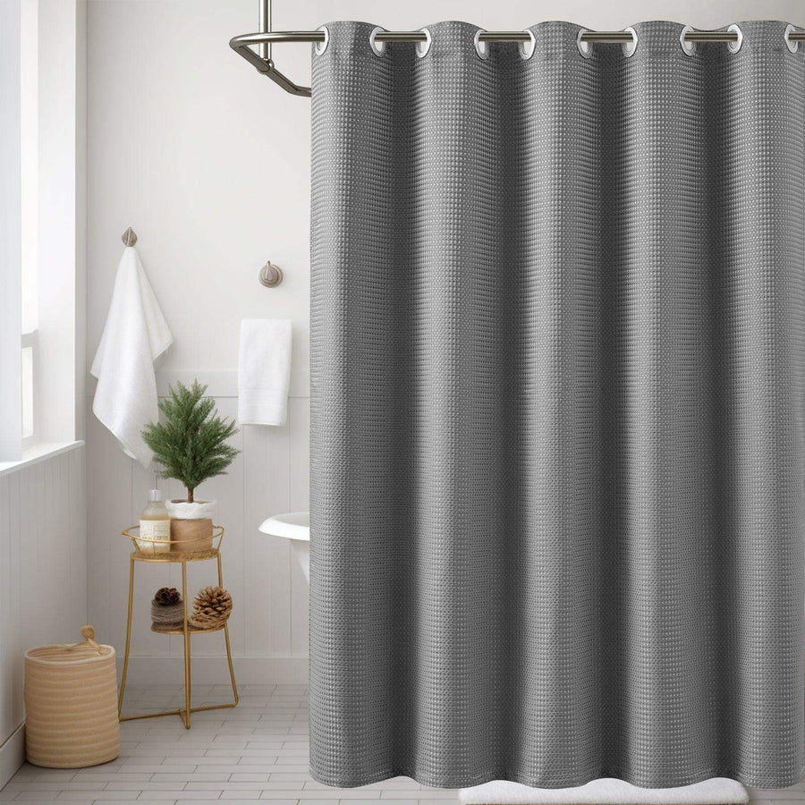 Waffle Weave Hookless Shower Curtain - Jinchan Home