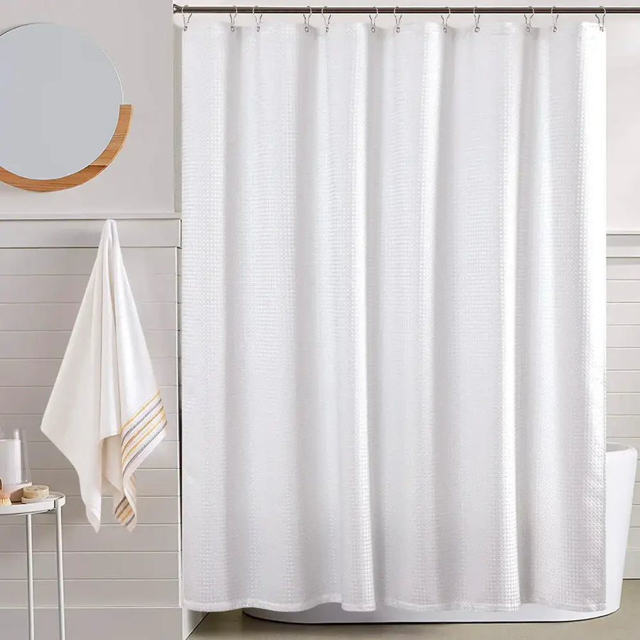 Waffle Weave Grommet Top Shower Curtain - Jinchan Home