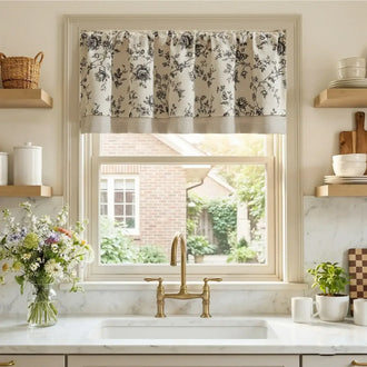 
                    
                      Vintage Rose Print Linen-Blend Rod Pocket Valance - Jinchan Home
                    
                  