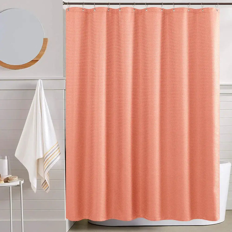 Waffle Weave Grommet Top Shower Curtain - Jinchan Home