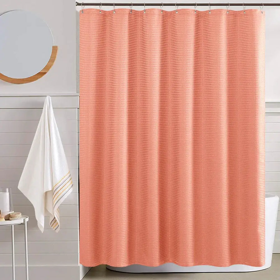 Waffle Weave Grommet Top Shower Curtain - Jinchan Home