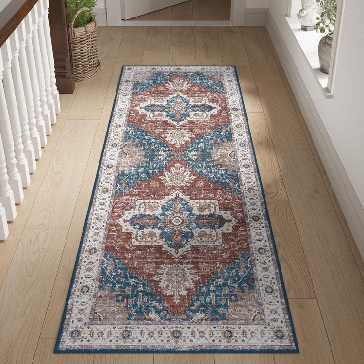 Vintage Persian-Style Distressed Area Rug - Jinchan Home