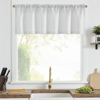 
                    
                      Solid Waffle Weave Rod-Pocket Valance - Jinchan Home
                    
                  