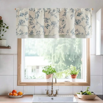 
                    
                      Botanical Butterfly Print Linen Valance - Jinchan Home
                    
                  