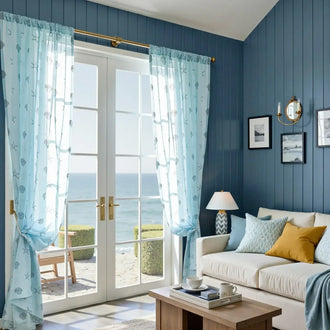 
                    
                      Starfish & Seashell Coastal Sheer Curtains - Jinchan Home
                    
                  