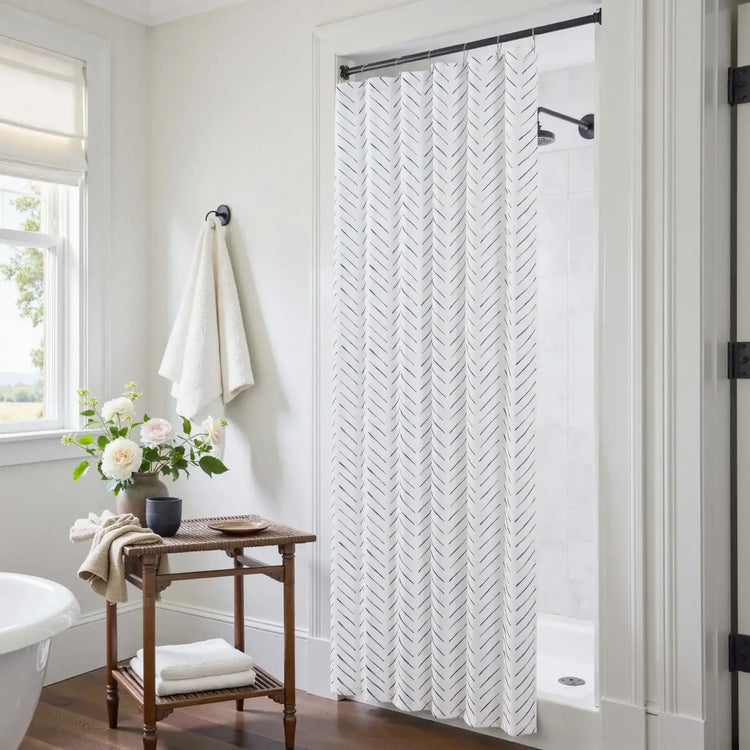 Herringbone Printed Shower Curtain - Jinchan Home
