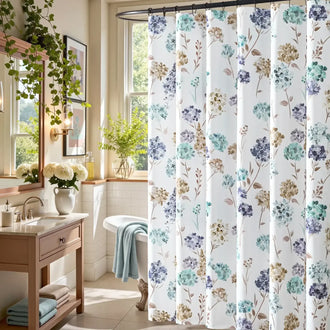 Vintage Hydrangea Floral Shower Curtain - Jinchan Home