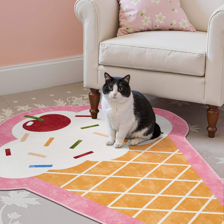 Ice Cream Shaped Kids Rug & Playroom Mat - Jinchan Home