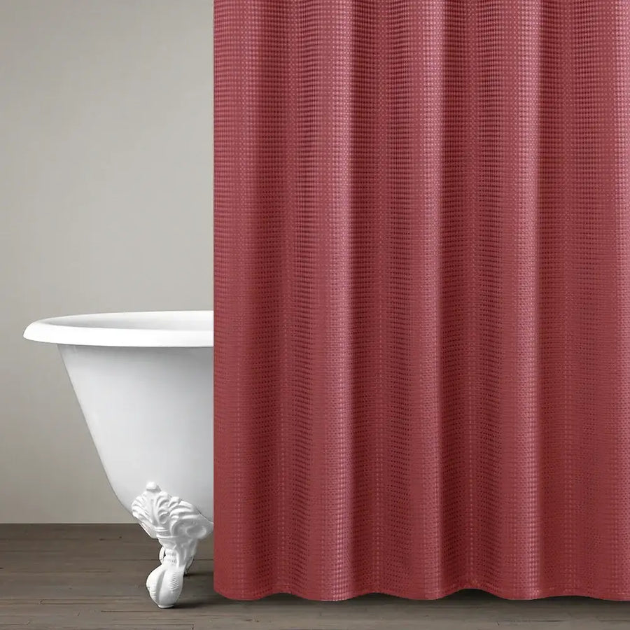 Waffle Weave Grommet Top Shower Curtain - Jinchan Home