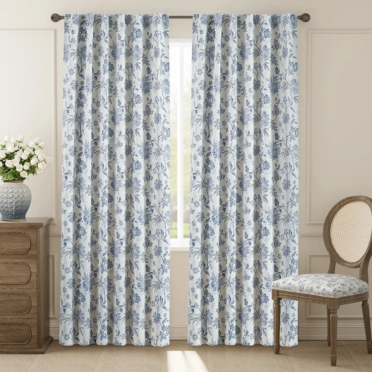 Botanical Vine Brushstroke Curtains - Jinchan Home