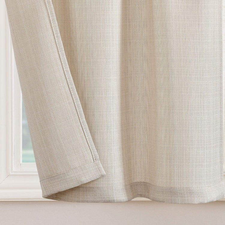 Solid Textured Network Polyester Kitchen Curtains - Jinchan Home