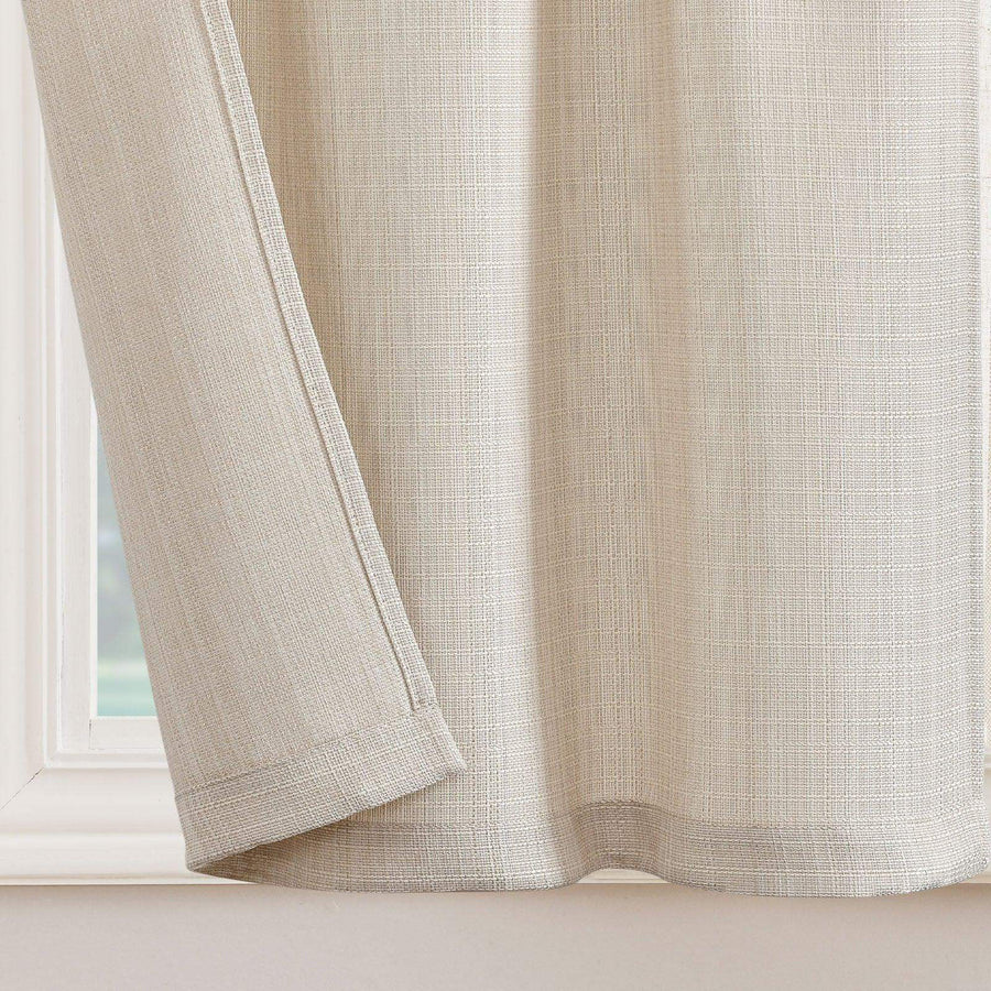 Solid Textured Network Polyester Kitchen Curtains - Jinchan Home