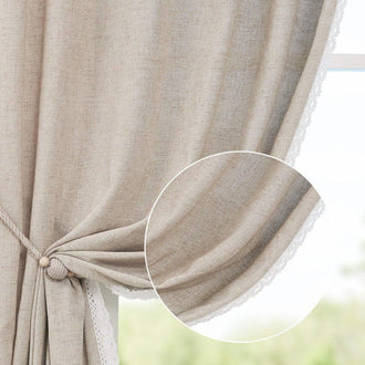 
                    
                      Scalloped Lace Linen-Blend Sheer Curtains - Jinchan Home
                    
                  